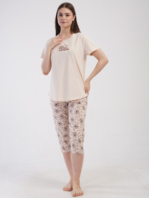 Купить Бавовняний комплект великого розміру з футболки та капрі VIENETTA 4101128182 в Украина