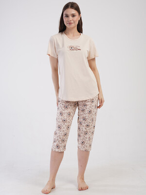 Купить Хлопковый комплект большого размера из футболки и капри VIENETTA 4101128182 в Украина в Lingerie.ua - Одяг для дому та відпочинку, Фото 4