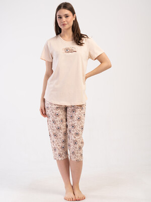 Купить Хлопковый комплект большого размера из футболки и капри VIENETTA 4101128182 в Украина в Lingerie.ua - Одяг для дому та відпочинку, Фото 5