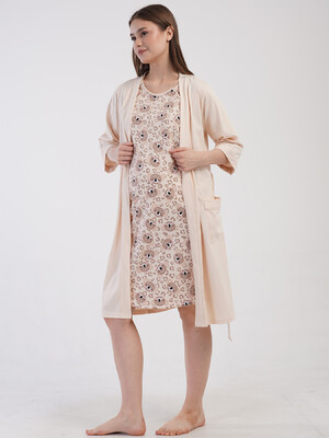 Купить Хлопковый комплект из халата и ночной сорочки для беременных и кормящих мам VIENETTA 4101178182 в Украина в Lingerie.ua - Одяг для дому та відпочинку, Фото 9