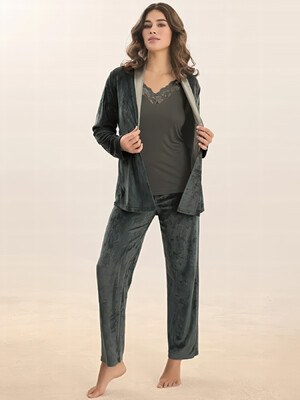 Купить Домашний женский комплект тройка из велюра SEVIM 16190 в Украина в Lingerie.ua - Одяг для дому та відпочинку, Фото 1