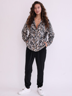 Купить Велюровый костюм женский большого размера с принтом LINGERIE 170800-П в Украина