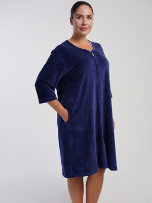 Купить Велюровий жіночий халат великого розміру на блискавці VIENETTA 5070180000 в Украина в Lingerie.ua - Одяг для дому та відпочинку, Фото 2