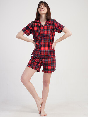 Хлопковая классическая пижама с шортами VIENETTA 5010333029