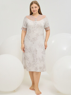 Купить Нічна сорочка з віскози з коротким рукавом SEVIM 16764 в Украина в Lingerie.ua - Одяг для дому та відпочинку, Фото 3