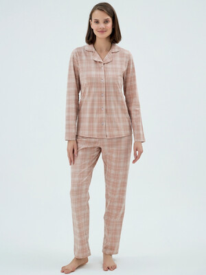 Хлопковая классическая пижама с длинным рукавом SEVIM 17143