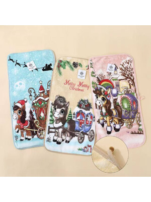 Полотенце из микрофибры 25х50 с новогодним принтом MALLORY HOME 4127
