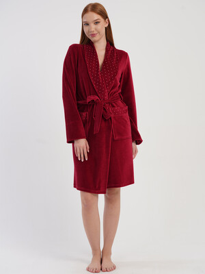 Купить Велюровий халат жіночий з довгим рукавом VIENETTA 5070210000 в Украина