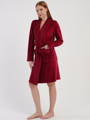 Купить Велюровий халат жіночий з довгим рукавом VIENETTA 5070210000 в Украина в Lingerie.ua - Одяг для дому та відпочинку, Фото 3