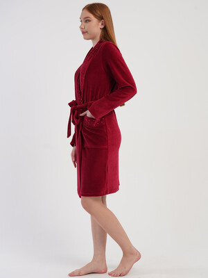 Купить Велюровий халат жіночий з довгим рукавом VIENETTA 5070210000 в Украина в Lingerie.ua - Одяг для дому та відпочинку, Фото 4