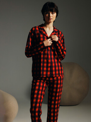 Купить Классическая пижама в клетку с рукавом HAYS 62126 в Украина в Lingerie.ua - Одяг для дому та відпочинку, Фото 4