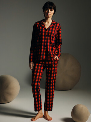 Купить Классическая пижама в клетку с рукавом HAYS 62126 в Украина в Lingerie.ua - Одяг для дому та відпочинку, Фото 5