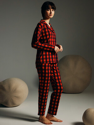 Купить Классическая пижама в клетку с рукавом HAYS 62126 в Украина в Lingerie.ua - Одяг для дому та відпочинку, Фото 6