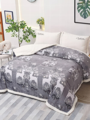 Купить Плюшевый плед с новогодним принтом 200х230 MALLORY HOME 1884 в Украина в Lingerie.ua - Одяг для дому та відпочинку, Фото 2