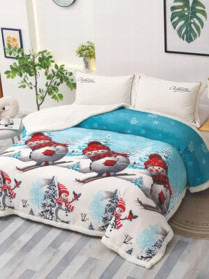 Купить Плюшевый плед с новогодним принтом 200х230 MALLORY HOME 1884 в Украина в Lingerie.ua - Одяг для дому та відпочинку, Фото 8