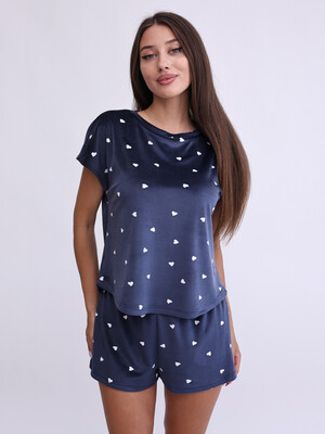 Купить Велюровый костюм из футболки и шорт LINGERIE 170747-П в Украина в Lingerie.ua - Одяг для дому та відпочинку, Фото 4