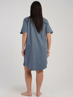 Купить Хлопковая туника большого размера с коротким рукавом VIENETTA 5100270000 в Украина в Lingerie.ua - Одяг для дому та відпочинку, Фото 2