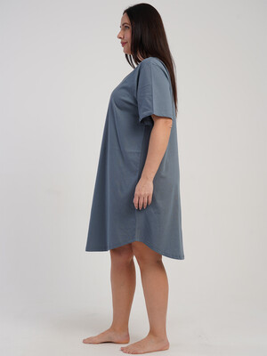 Купить Хлопковая туника большого размера с коротким рукавом VIENETTA 5100270000 в Украина в Lingerie.ua - Одяг для дому та відпочинку, Фото 5