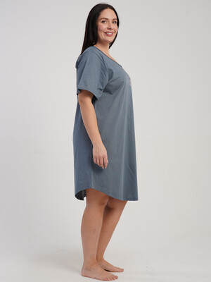 Купить Хлопковая туника большого размера с коротким рукавом VIENETTA 5100270000 в Украина в Lingerie.ua - Одяг для дому та відпочинку, Фото 7