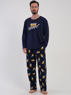 Купить Хлопковый домашний костюм большого размера с длинным рукавом VIENETTA MAN 5090130601 в Украина в Lingerie.ua - Одяг для дому та відпочинку, Фото 2