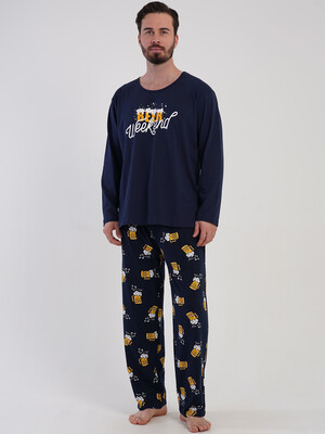 Купить Хлопковый домашний костюм большого размера с длинным рукавом VIENETTA MAN 5090130601 в Украина в Lingerie.ua - Одяг для дому та відпочинку, Фото 3