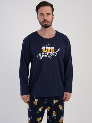 Купить Хлопковый домашний костюм большого размера с длинным рукавом VIENETTA MAN 5090130601 в Украина в Lingerie.ua - Одяг для дому та відпочинку, Фото 8