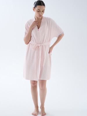 Купить Хлопковый халат с коротким рукавом и кружевом HAYS 70289 в Украина