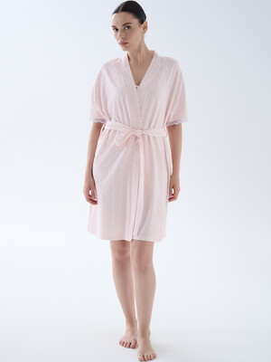 Купить Хлопковый халат с коротким рукавом и кружевом HAYS 70289 в Украина в Lingerie.ua - Одяг для дому та відпочинку, Фото 2