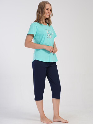 Купить Бавовняний комплект великого розміру з капрі VIENETTA 4083980000 в Украина в Lingerie.ua - Одяг для дому та відпочинку, Фото 2