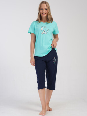 Купить Бавовняний комплект великого розміру з капрі VIENETTA 4083980000 в Украина в Lingerie.ua - Одяг для дому та відпочинку, Фото 6