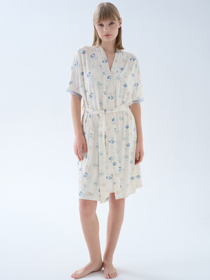 Купить Хлопковый халат с коротким рукавом и кружевом HAYS 70147 в Украина в Lingerie.ua - Одяг для дому та відпочинку, Фото 5