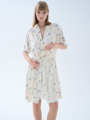 Купить Хлопковый халат с коротким рукавом и кружевом HAYS 70147 в Украина в Lingerie.ua - Одяг для дому та відпочинку, Фото 6