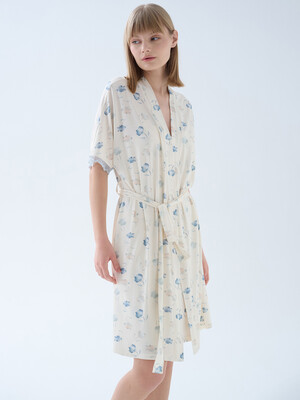 Купить Хлопковый халат с коротким рукавом и кружевом HAYS 70147 в Украина в Lingerie.ua - Одяг для дому та відпочинку, Фото 7