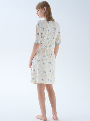 Купить Хлопковый халат с коротким рукавом и кружевом HAYS 70147 в Украина в Lingerie.ua - Одяг для дому та відпочинку, Фото 8