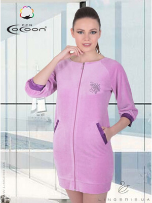 Купить Халат велюровий на блискавці COCOON Т12-1233 в Украина в Lingerie.ua - Одяг для дому та відпочинку, Фото 3