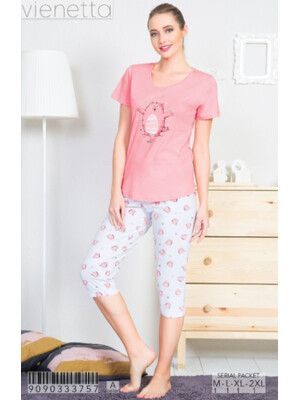 Купить Хлопковый комплект с бриджами VIENETTA 9090333757 в Украина в Lingerie.ua - Одяг для дому та відпочинку, Фото 1