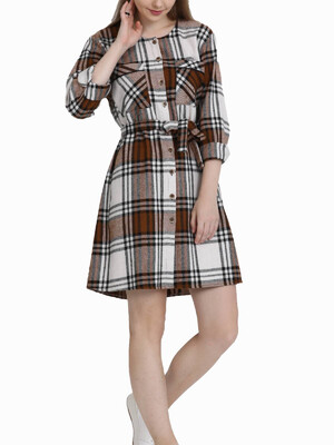 Халат-рубашка JEN 02407 на пуговицах фланель