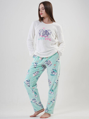 Тепла плюшева піжама жіноча з велсофту VIENETTA 2020880267