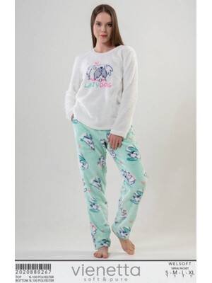 Купить Тёплая плюшевая пижама женская из велсофта VIENETTA 2020880267 в Украина в Lingerie.ua - Одяг для дому та відпочинку, Фото 8