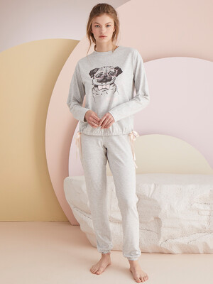 Купить Хлопковый домашний комплект с длинным рукавом SEVIM 14066 в Украина