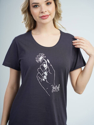 Купить Хлопковая пижама с шортами в горошек VIENETTA 1100701081 в Украина в Lingerie.ua - Одяг для дому та відпочинку, Фото 3