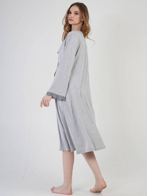 Купить Хлопковый комплект из халата и ночной сорочки VIENETTA 2123700000 в Украина в Lingerie.ua - Одяг для дому та відпочинку, Фото 6