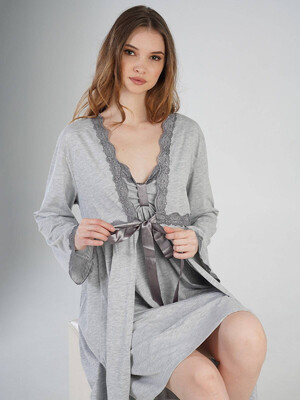 Купить Хлопковый комплект из халата и ночной сорочки VIENETTA 2123700000 в Украина в Lingerie.ua - Одяг для дому та відпочинку, Фото 7