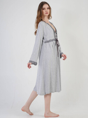 Купить Хлопковый комплект из халата и ночной сорочки VIENETTA 2123700000 в Украина в Lingerie.ua - Одяг для дому та відпочинку, Фото 9