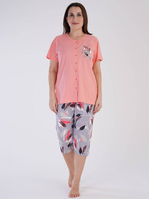 Купить Хлопковая пижама с капри VIENETTA 2120980554 в Украина в Lingerie.ua - Одяг для дому та відпочинку, Фото 1