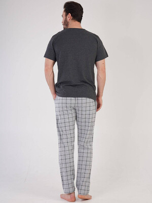 Купить Хлопковая пижама с брюками в клетку VIENETTA MAN 2110741708 в Украина в Lingerie.ua - Одяг для дому та відпочинку, Фото 4
