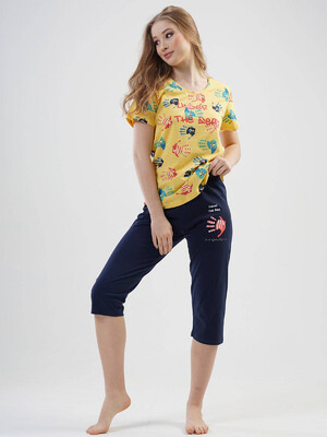 Купить Хлопковый комплект с капри VIENETTA 1115190717 в Украина в Lingerie.ua - Одяг для дому та відпочинку, Фото 4