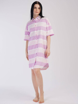 Купить Трикотажный халат-рубашка в полоску VIENETTA 2125921494 в Украина в Lingerie.ua - Одяг для дому та відпочинку, Фото 1