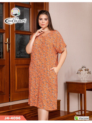 Купить Летний халат большого размера из штапеля COCOON J4-4096 в Украина в Lingerie.ua - Одяг для дому та відпочинку, Фото 2