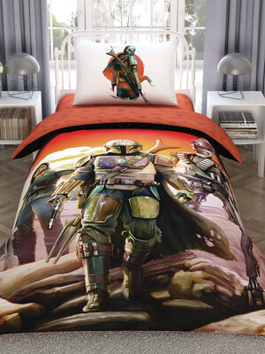 Купить Односпальный комплект постельного белья ТАС Disney Star Wars Mandalorian с простыней на резинке в Украина в Lingerie.ua - Одяг для дому та відпочинку, Фото 1